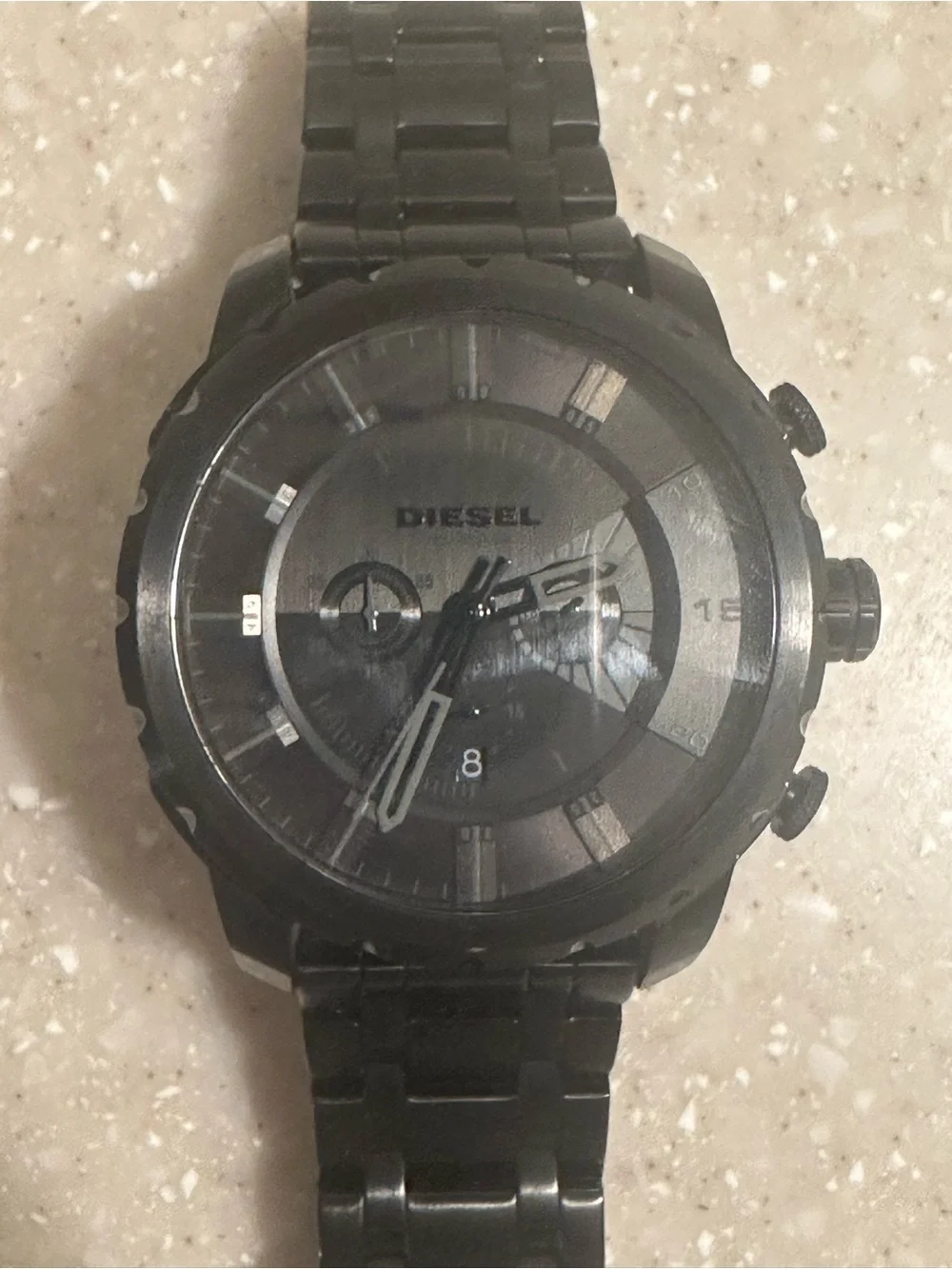 Diesel DZ4349 Analog Stainless Steel Black Dial Men's Stronghold 55 x 46mm Watch